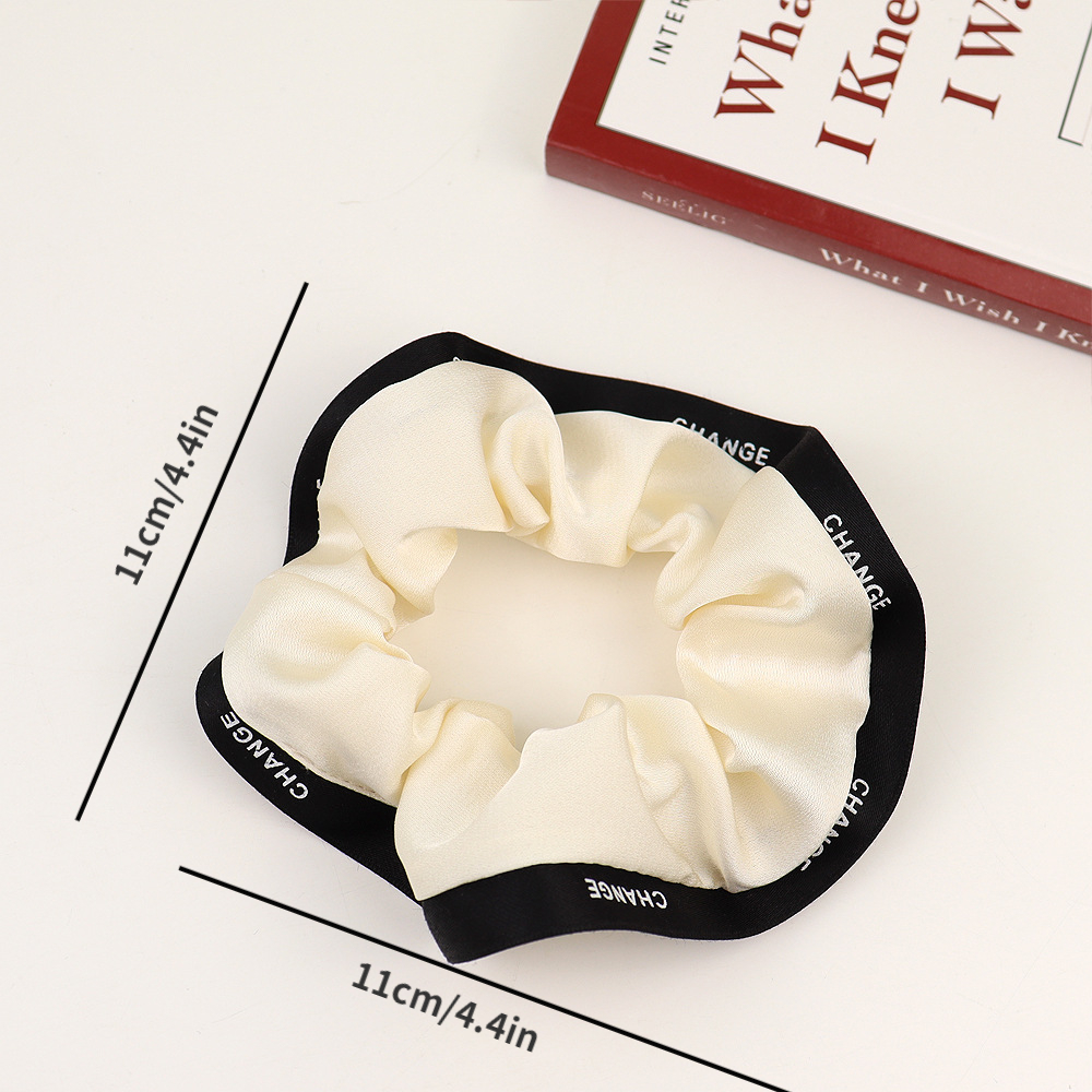 Contrast Trim Hair Tie Elastic Ponytail Holder Accessories