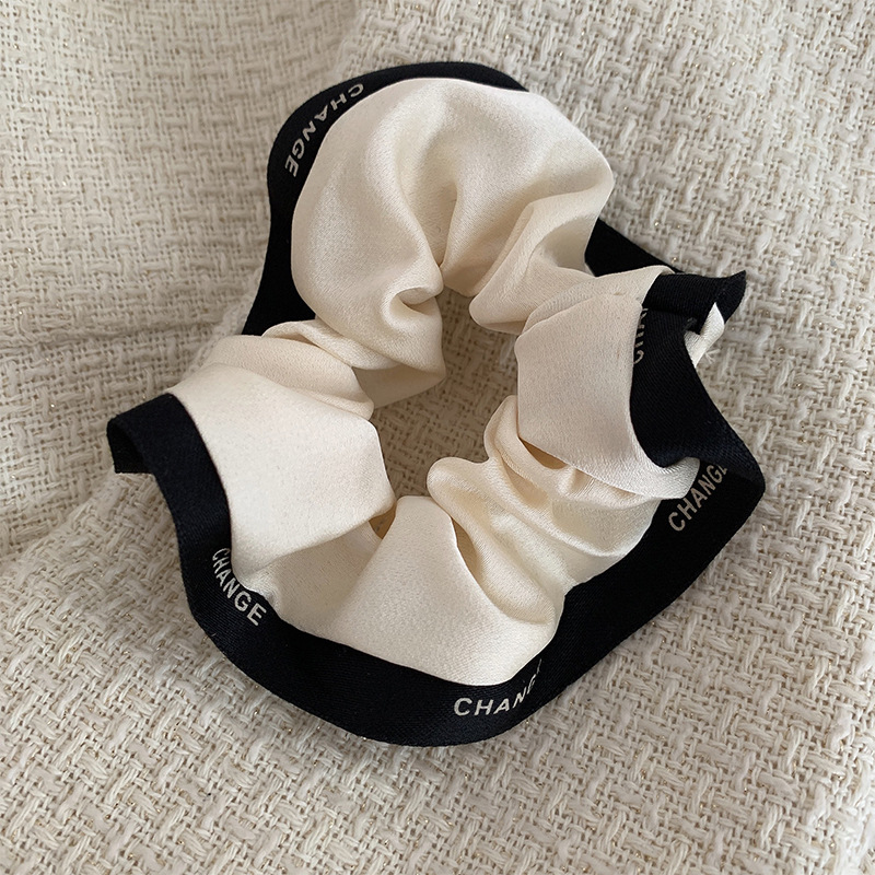 Contrast Trim Hair Tie Elastic Ponytail Holder Accessories