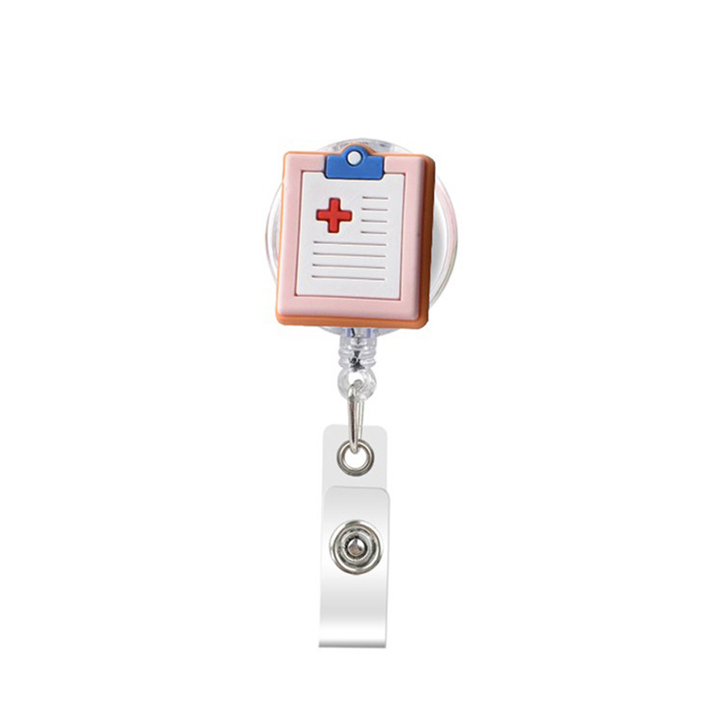 1pc Silicone Retractable Hospital Nurse Badge Keychain For Men