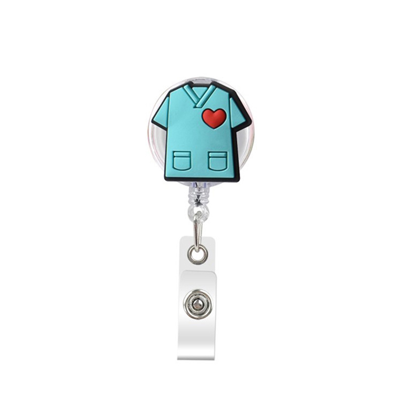 1pc Silicone Retractable Hospital Nurse Badge Keychain For Men