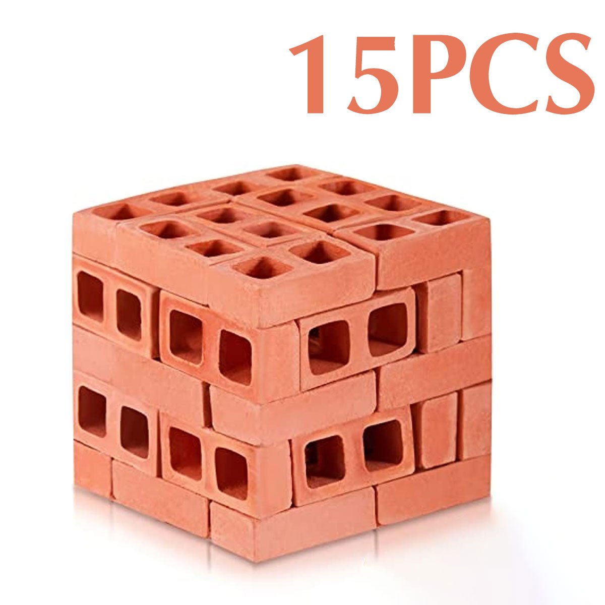 Mini Materials 1:12 Scale Half Cinder Blocks, 15-Pack