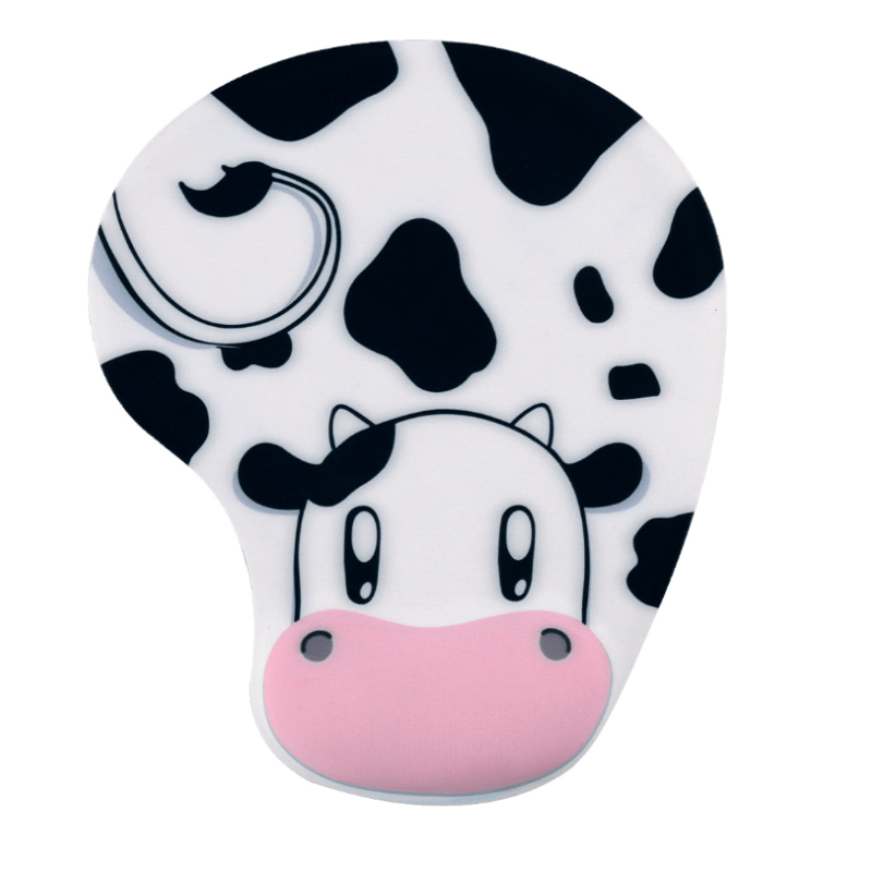 

Cute Cow Wrist Mouse Pad - Soft Silicone, Non-slip, Cartoon Design