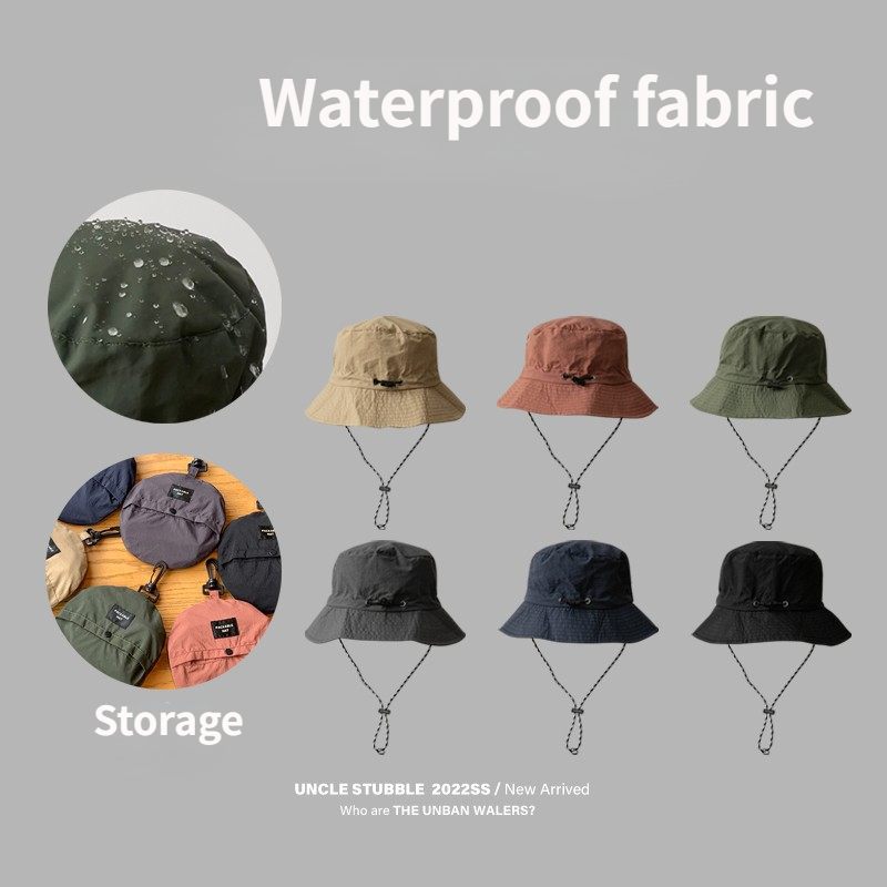Waterproof Bucket Hat With Rope Sun Protection Outdoor Quick Drying Summer  Portable Fisherman Hat - Sports & Outdoors - Temu