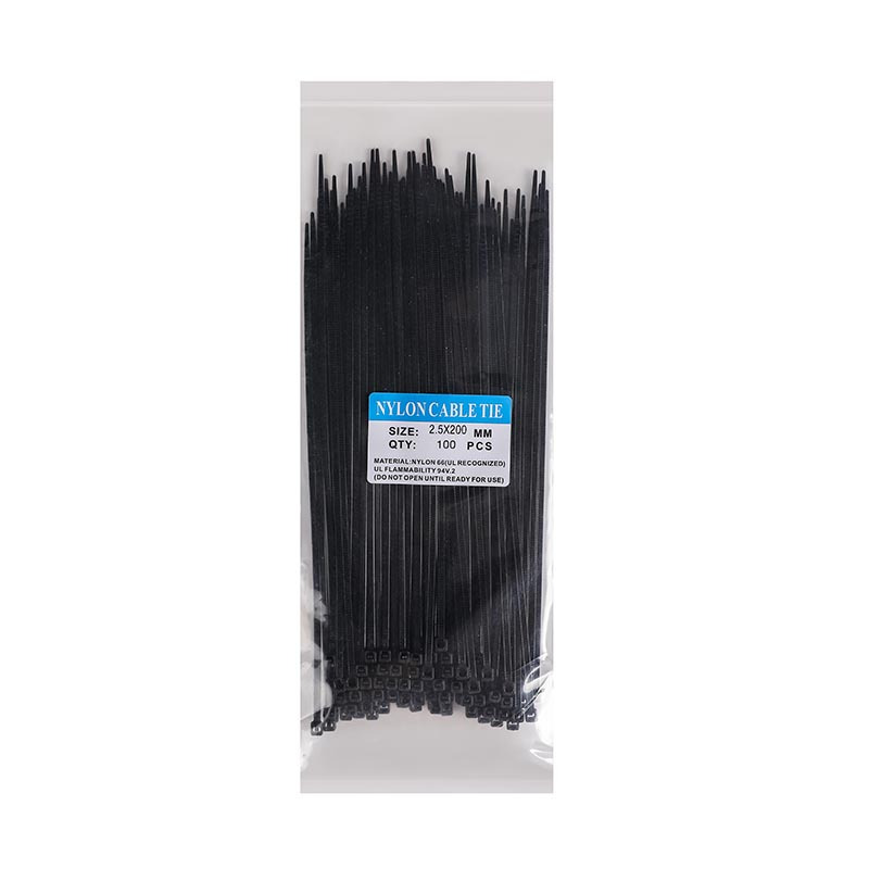 Kabelbinder 4,8 x 200 mm, UV-stabil- 100 Stück - Farbe schwarz, 4,8 x 200  mm x mm
