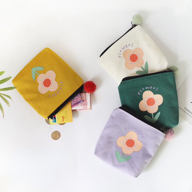 Small Flower Coin Purse Multifunctional Zipper Coin Purse For