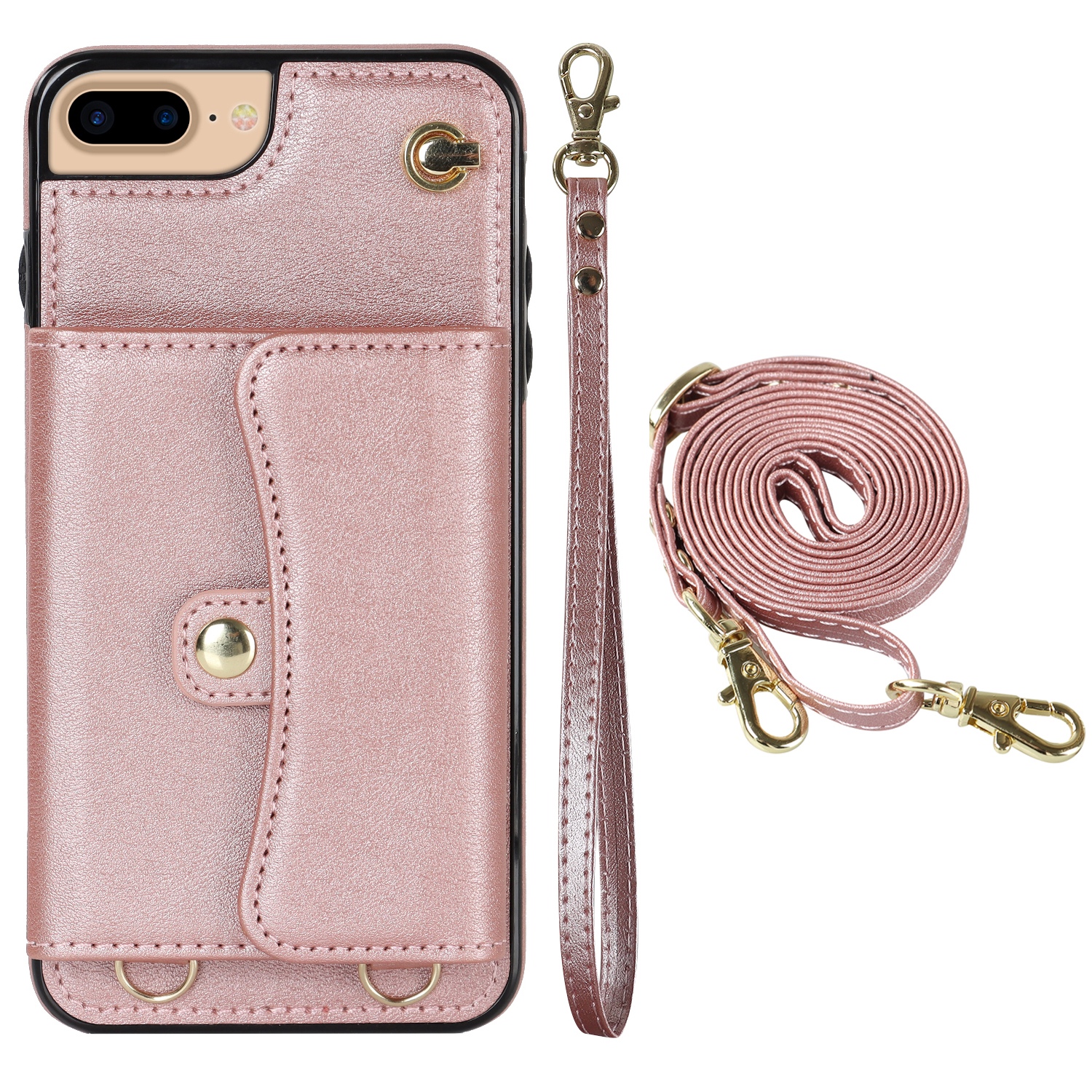 Crossbody PU Leather Phone Case for IPhone 15 14 13 Pro Max 12 Mini X XS XR  7 8 Plus Wallet with Card Holder Shockproof Cover