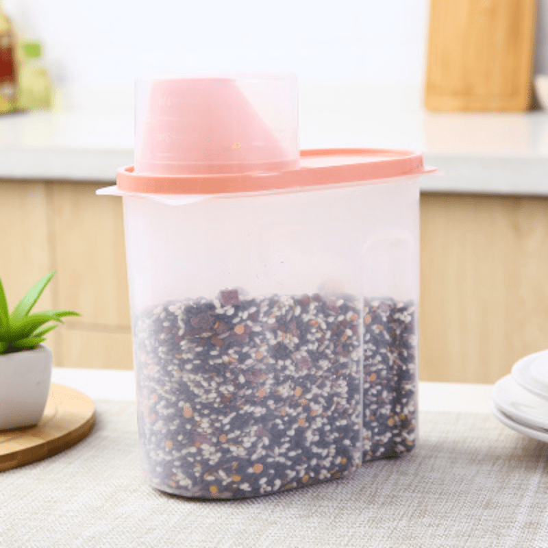 Rice Bucket, Portable Transparent Cereal Storage Container With Pour Spout,  Moisture-proof Insect-proof Sealed Storage Box For Rice, Cereals, Grains,  Flours, Pet Food, Airtight Rice Dispenser, Food Jars & Canisters, Home  Kitchen Supplies 