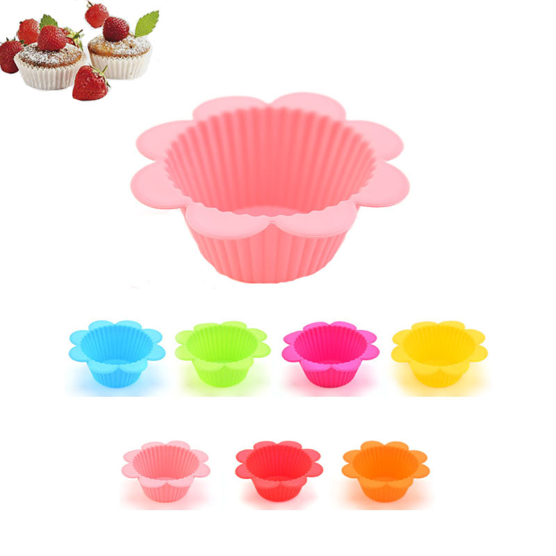 Muffin Cup Cake Mold Flower Shaped Muffin Cup Mold Silicone - Temu