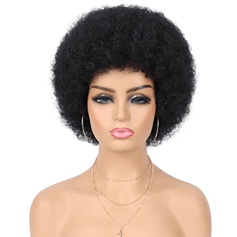 70s Afro Curly Puff Wigs Synthetic Colored Wigs Halloween Temu South