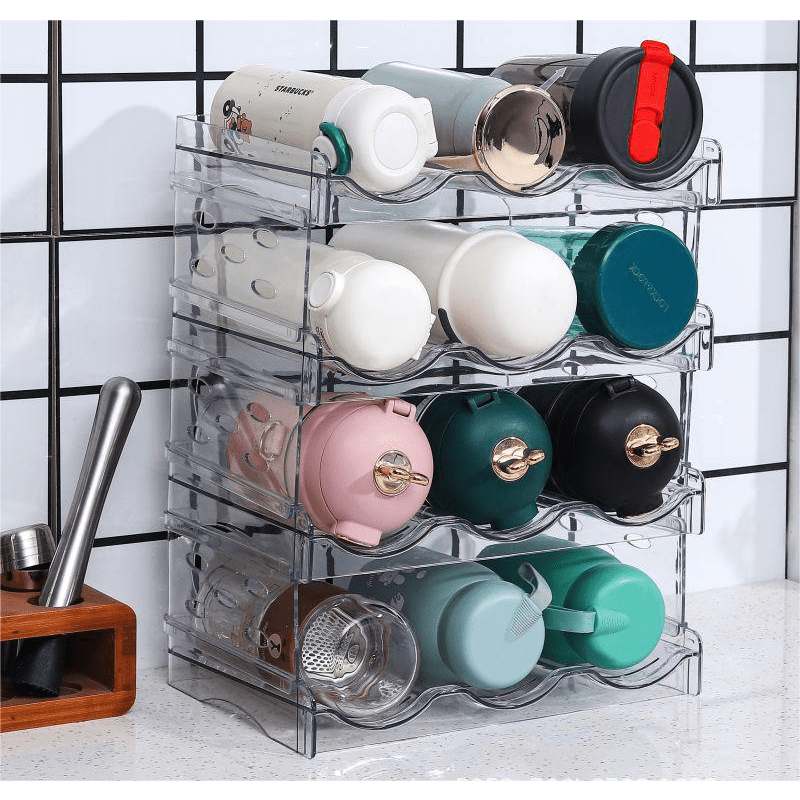 Stackable Plastic Water Bottle Organizer Rack Perfect For - Temu