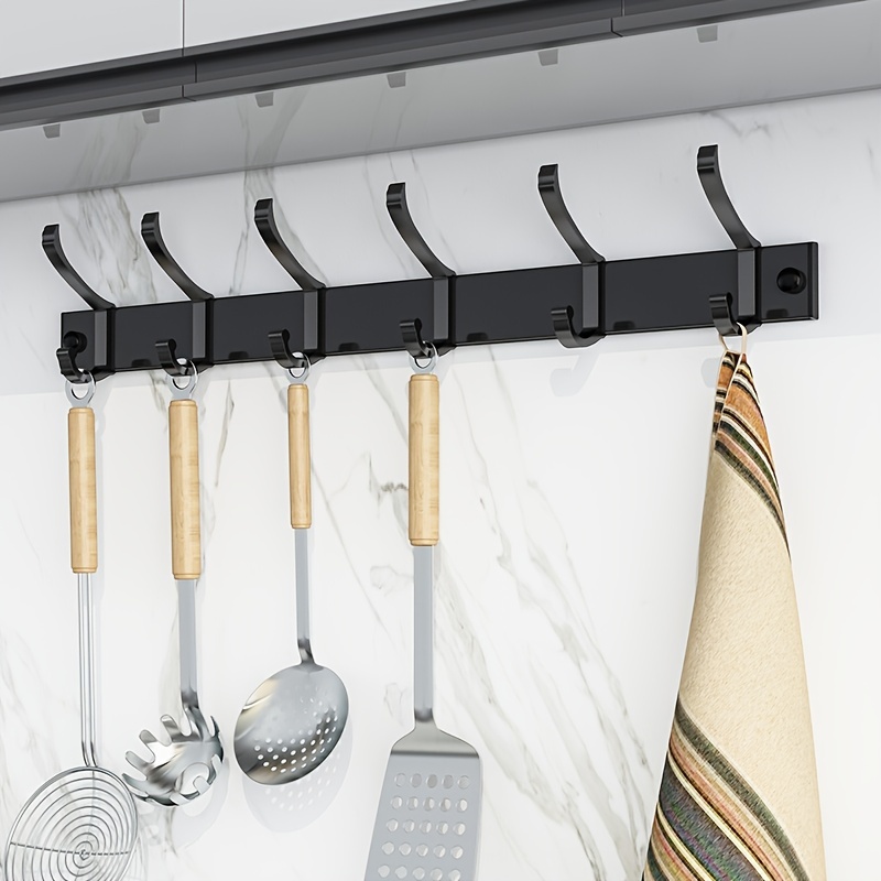 Coat Hooks Wall Mounted Modern Clothes Hooks Row Hook Wall Mounted Modern  Coat Rack Clothes Hook Free Punch/Punch Dual-purpose Hanger for Kitchen