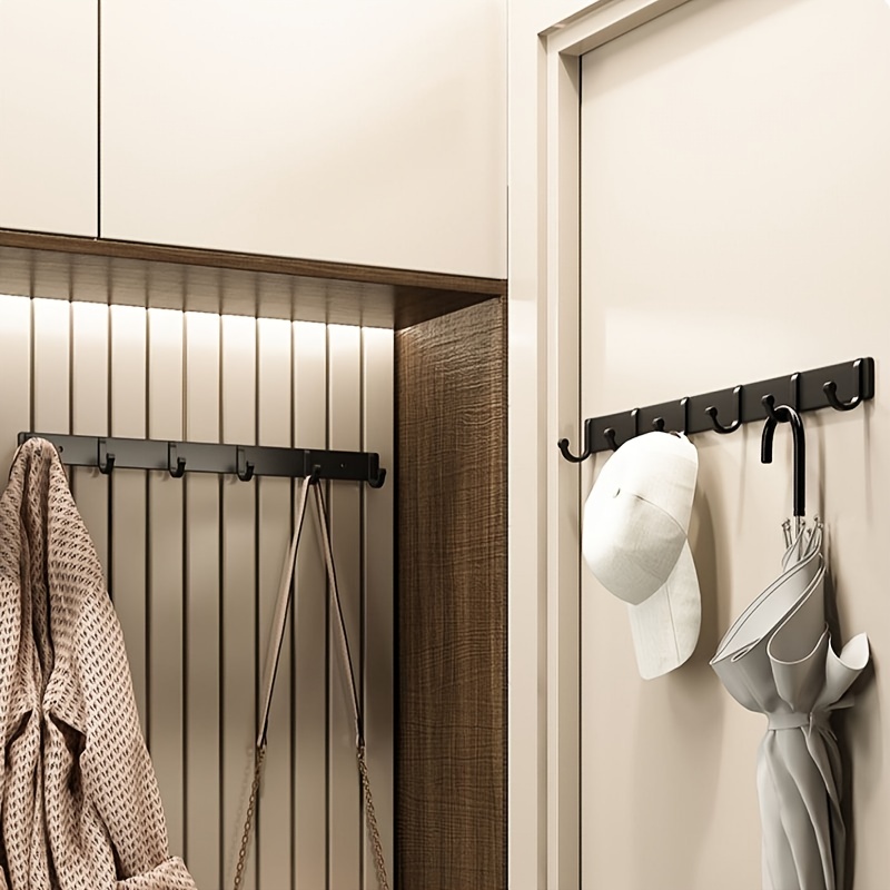 Newaner Crochet de porte avec 5 Crochets, Portemanteau de porte, Crochet de  porte en aluminium sans perçage, adaptée pour Porte de salle de bain, porte  de chambre, porte de cuisine(Noir) : 