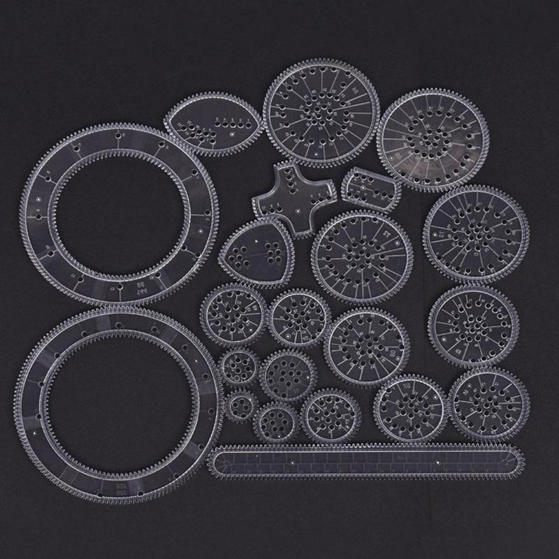 Spirograph Drawing Toys Ruler Set Interlocking Gears Wheels - Temu