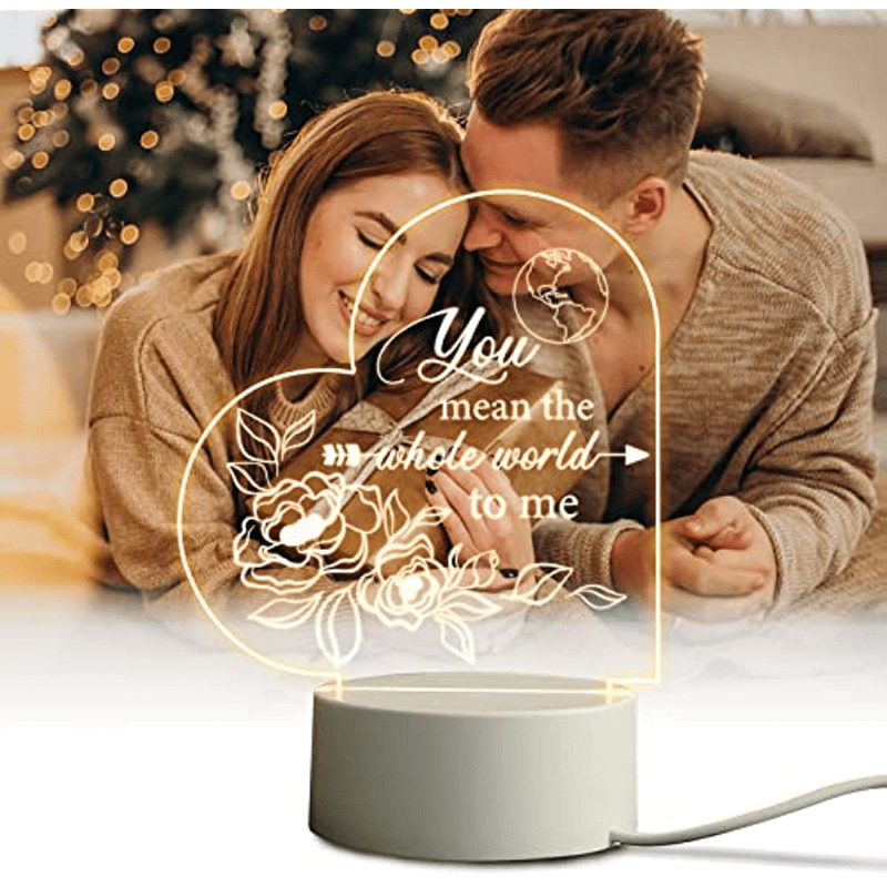 1pc, Cute Gifts For Girlfriends, Girlfriend Birthday Gifts From Boyfriend,  Unique Night Light With Love Quotes, Romantic Girlfriend Gift For Birthday