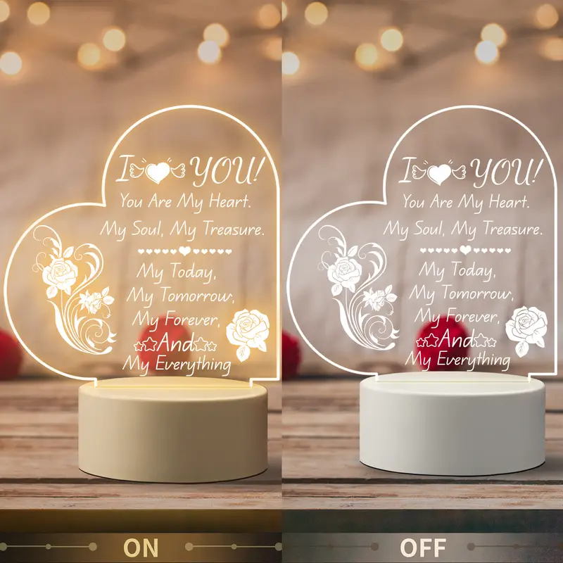 1pc Cute Gifts For Girlfriends, Girlfriend Birthday Gifts From Boyfriend,  Unique Night Light With Love Quotes, Romantic Girlfriend Gift For Birthday