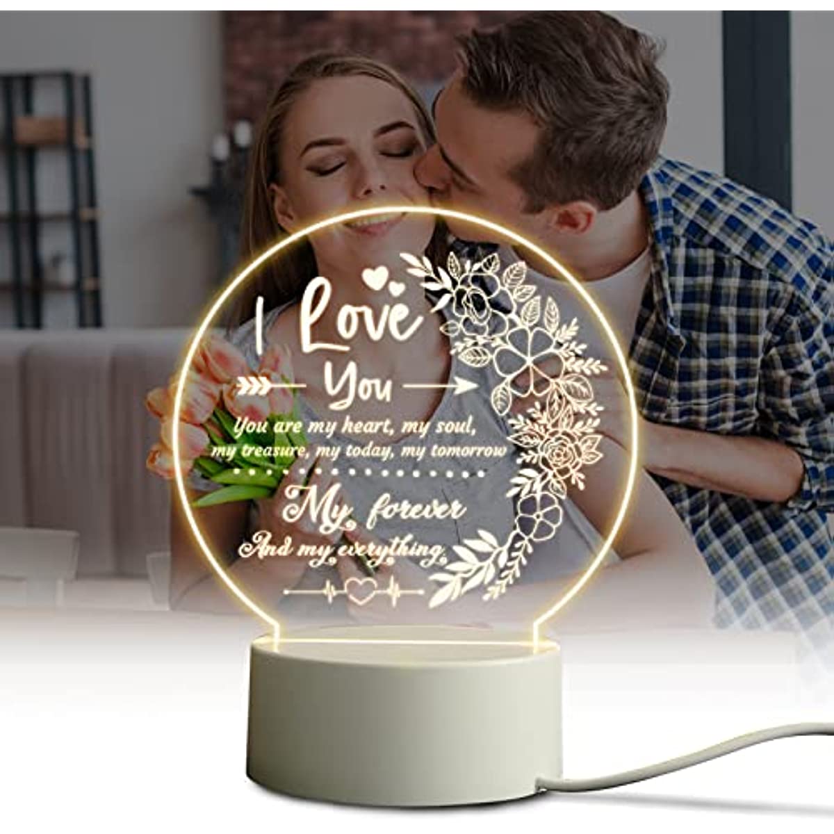 1pc Romantic Gifts For Her, Him, Wife Birthday Gifts, Boyfriend Gifts From  Girlfriend- Anniversary, Christmas Gifts For Girlfriend, Husband, Engraved