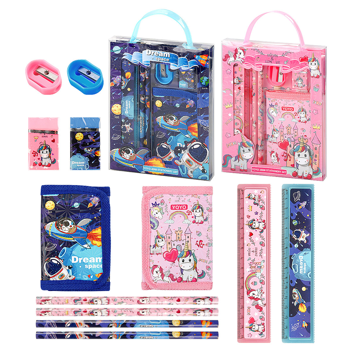 

Astronaut Unicorn Stationery Set Stationery Gift Set Include Purse 2 Pcs Pencils A Ruler Eraser And Pencil Sharpener Stationery Sets Studying Accessories