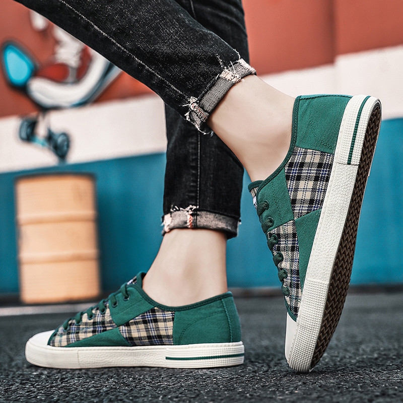 Women's Colorful Checkered Canvas Shoes, Trendy Low Top Slip On Skate Shoes,  Casual Flat Walking Shoes - Temu Germany