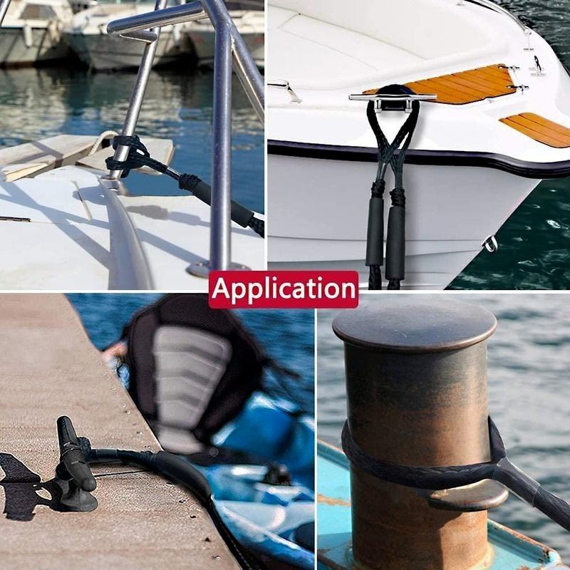 4FT Boat Docking Rope With Hooks Bungee Dock Line Elastic Rope Accessories  for Boat Kayak Jet Skiing - AliExpress