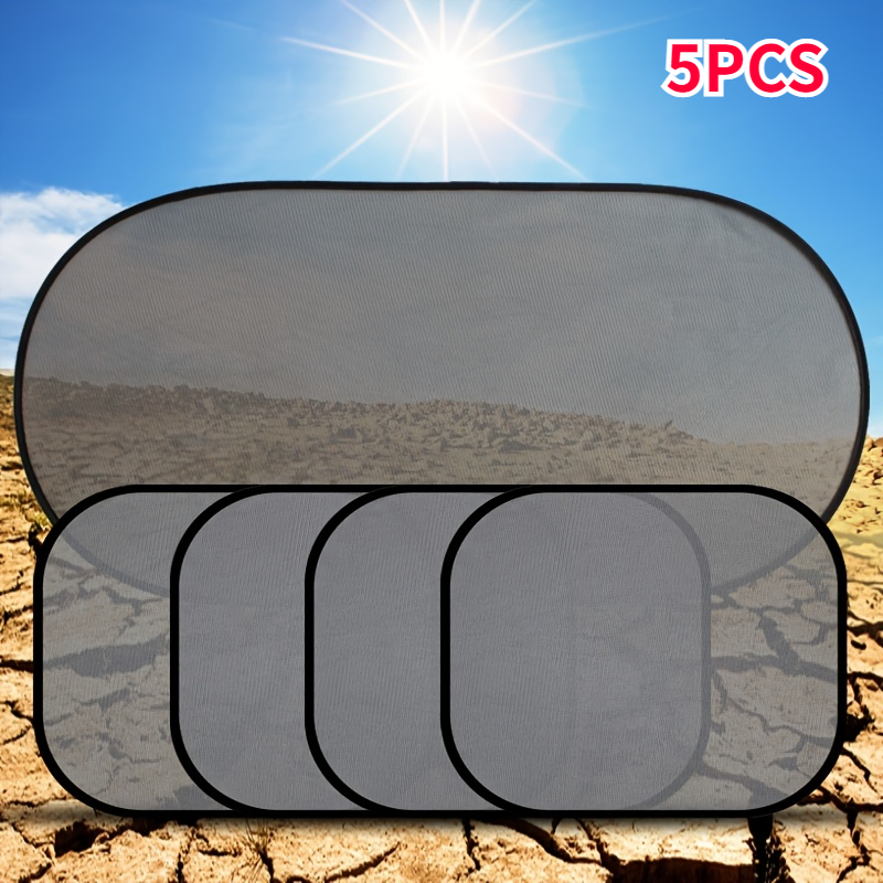 5pcs/set Universal Car Sunshade Car Side Rear Window Net Windshield Mesh Sunshade Visor Uv Protection