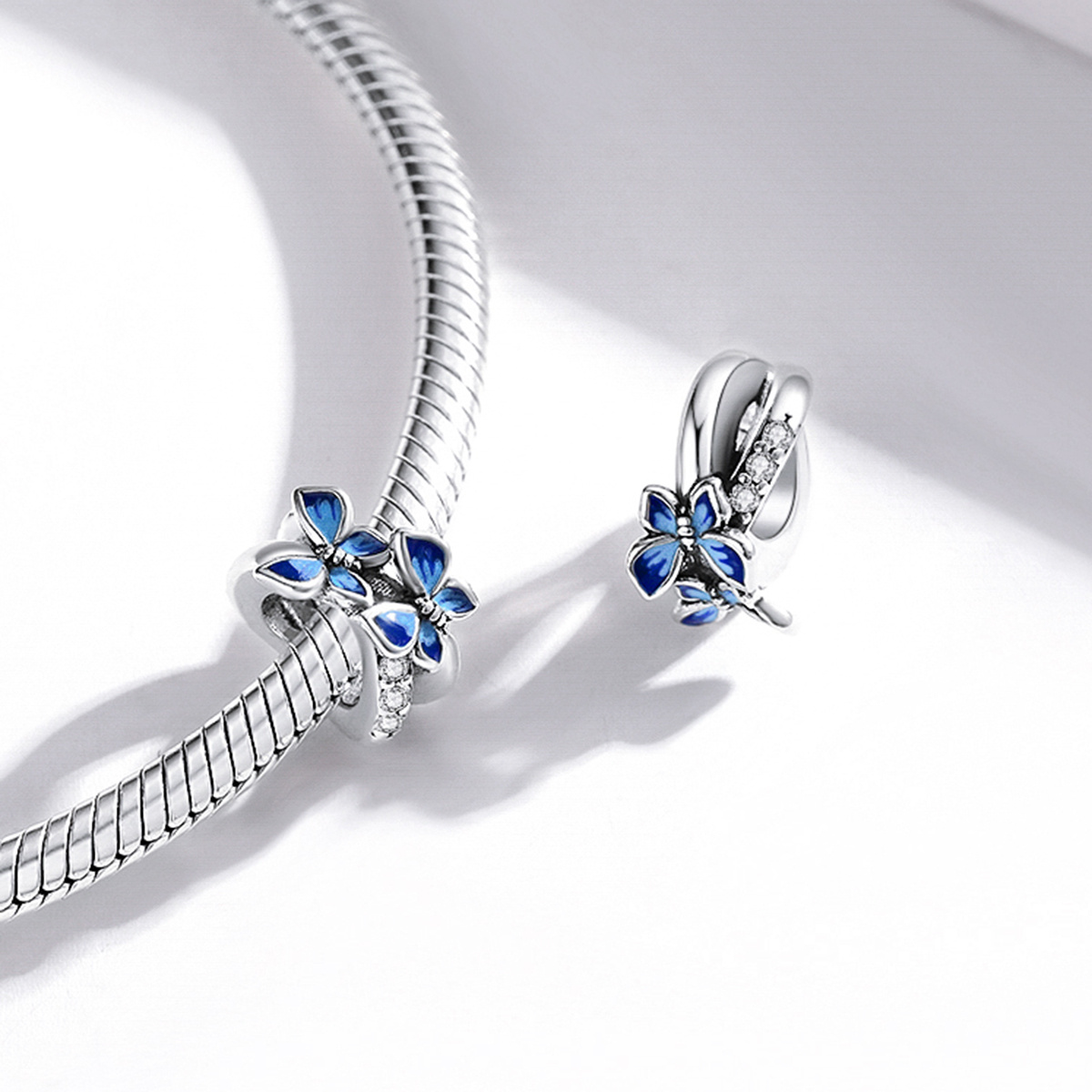 925 Sterling Silver Spacers Charm Bead Inlaid Shiny Zircon Elegant Pendant Bracelet DIY Jewelry, Jewels Making Gift,Temu