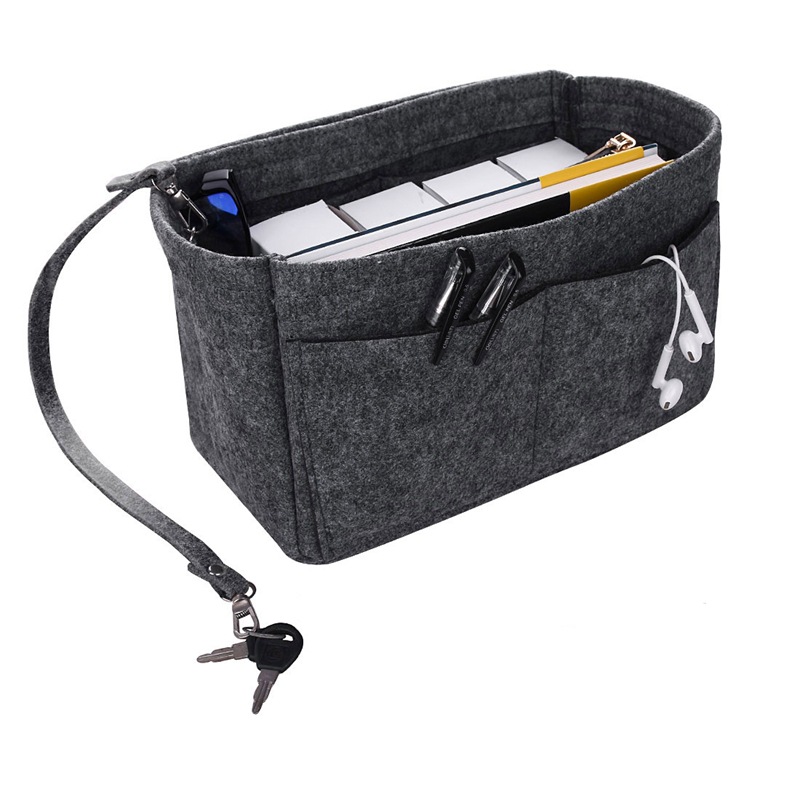 Felt Insert Bag Portable Storage Pouch With Pockets