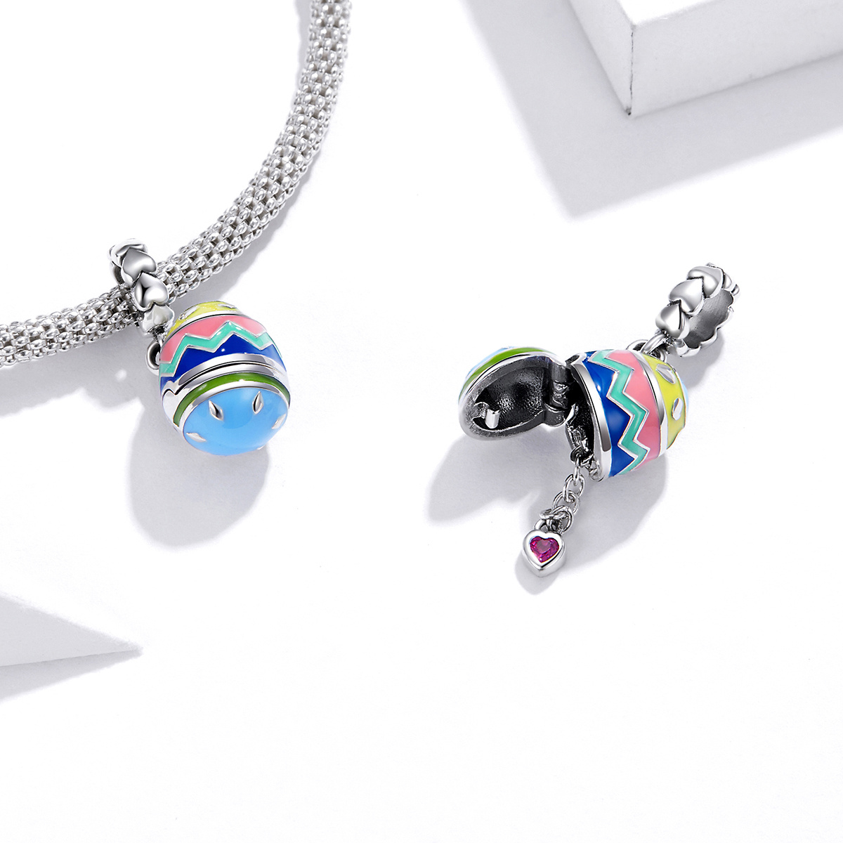 S925 Easter Lucky Eggs Beads for Bracelets Necklace Gift