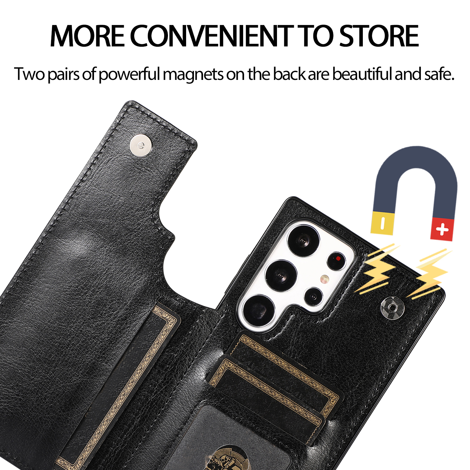 premium pu leather case for samsung galaxy s23 s22 s21 fe plus wallet card slot magnetic stand perfect phone protection
