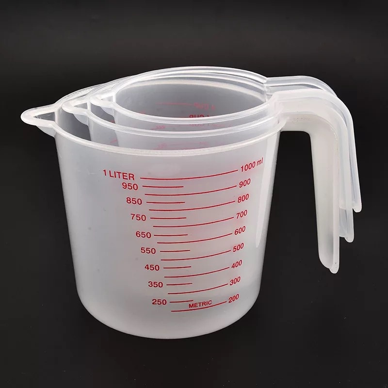 3pcs baking liquid measuring cups pvc scale cup plastic measuring volume beaker kitchen baking tools 250 500 1000ml