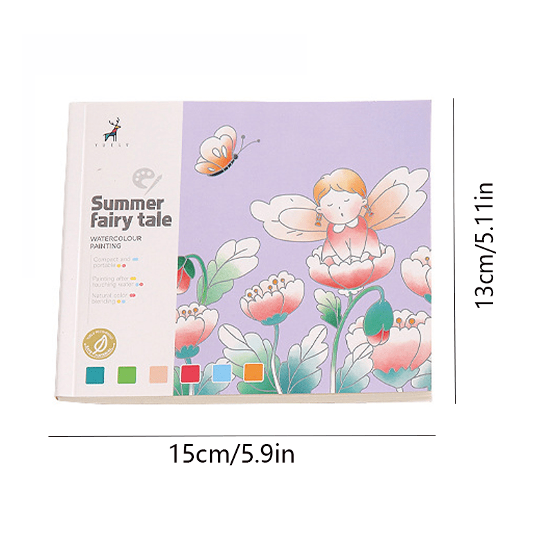 Kids Pocket Watercolor Painting Book DIY Coloring Book Gift for Girls Boys