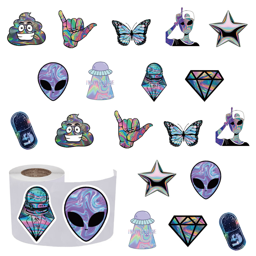 Multiple New Y2k Purple Laser Girl Heart Doodle Sticker, Notebook  Skateboard Steam Wave Sticker - Temu Israel