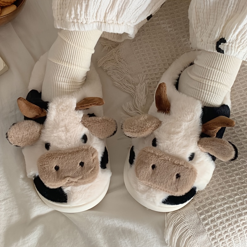 Chaussons Épais En Peluche À Semelle Épaisse Et Mignons - Temu France