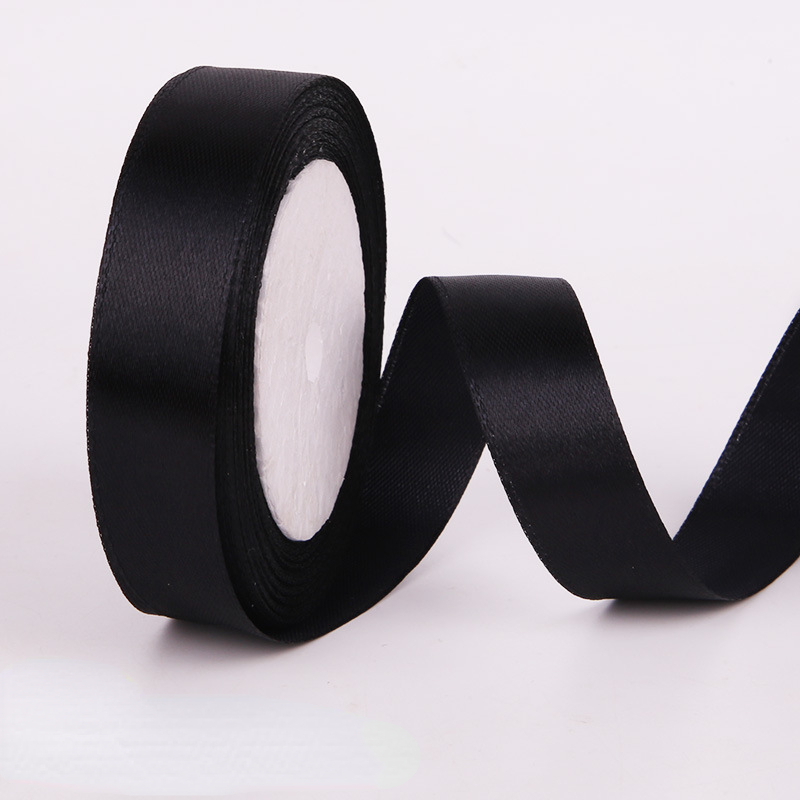 2 Black Silk Satin Ribbon