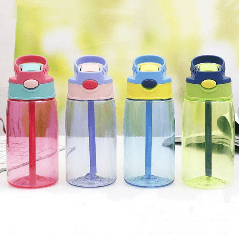 GIANXI-taza de agua con pajita para niños, botellas de agua a prueba de  fugas, botella