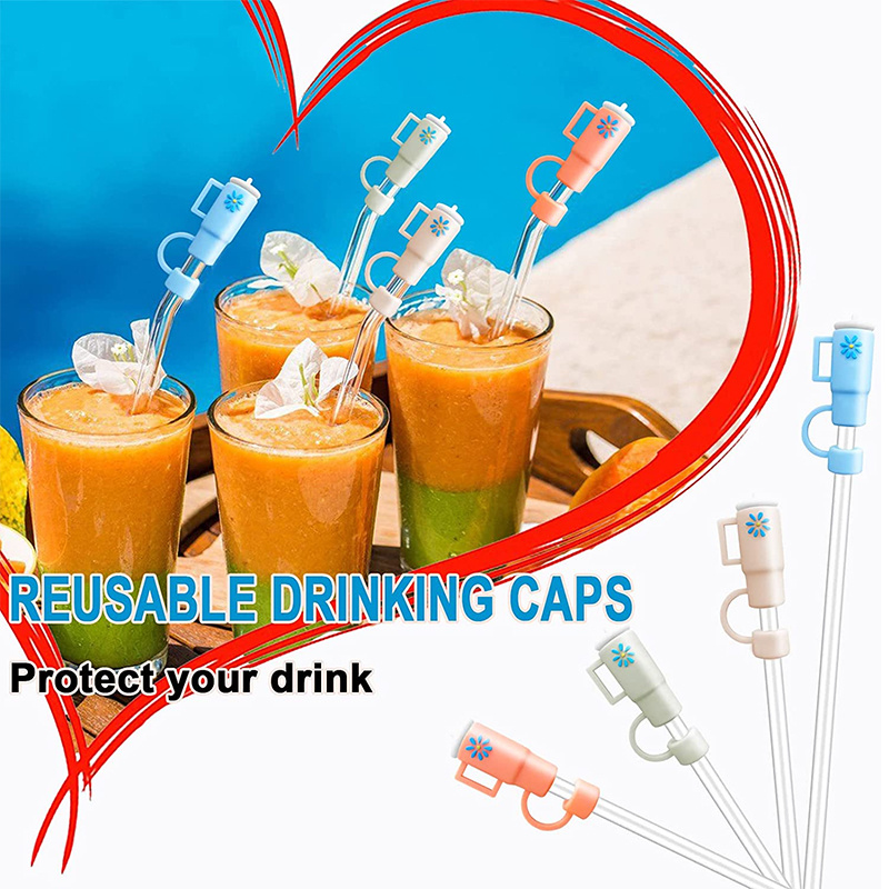 4pcs Silicone Straw Toppers: Keep Your Stanley Cup Tumbler Straws Clean &  Secure! for restaurants/cafes