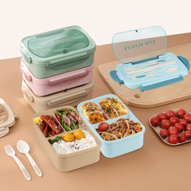Camuz Lunch Box - Japanese Style With Cutlery - Square Divided Microwave  Oven Bento Box - Leakproof Food Container - Perfect For Teenagers And  Workers At School, Canteen, Back School, And Home Kitchen - - Temu