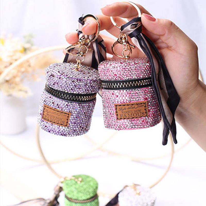 Mini Handbag Keychain Bucket Lipstick Bag Charm Pendant Ornament Decors  Leather