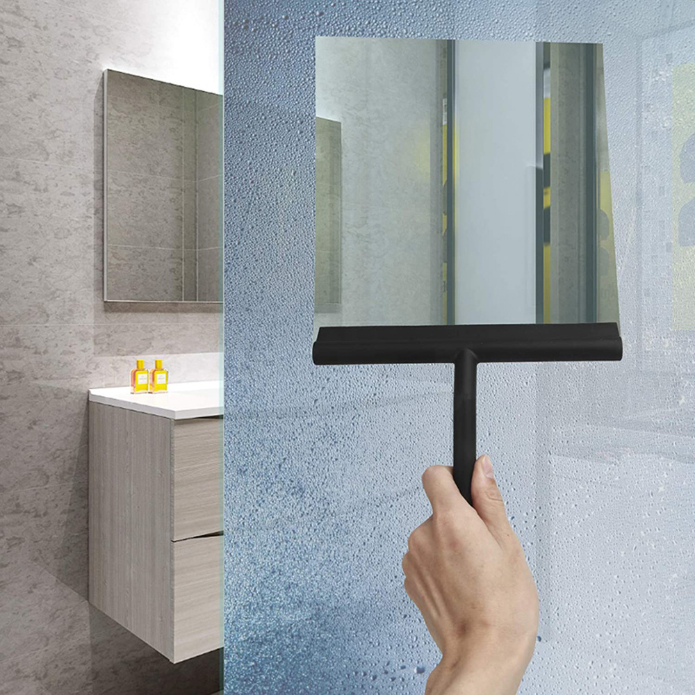 Shower Squeegee Glass Wiper Scraper Shower Squeegee Cleaner With Silicone  Holder Bathroom Mirror Wiper Scraper Glass Cleaning