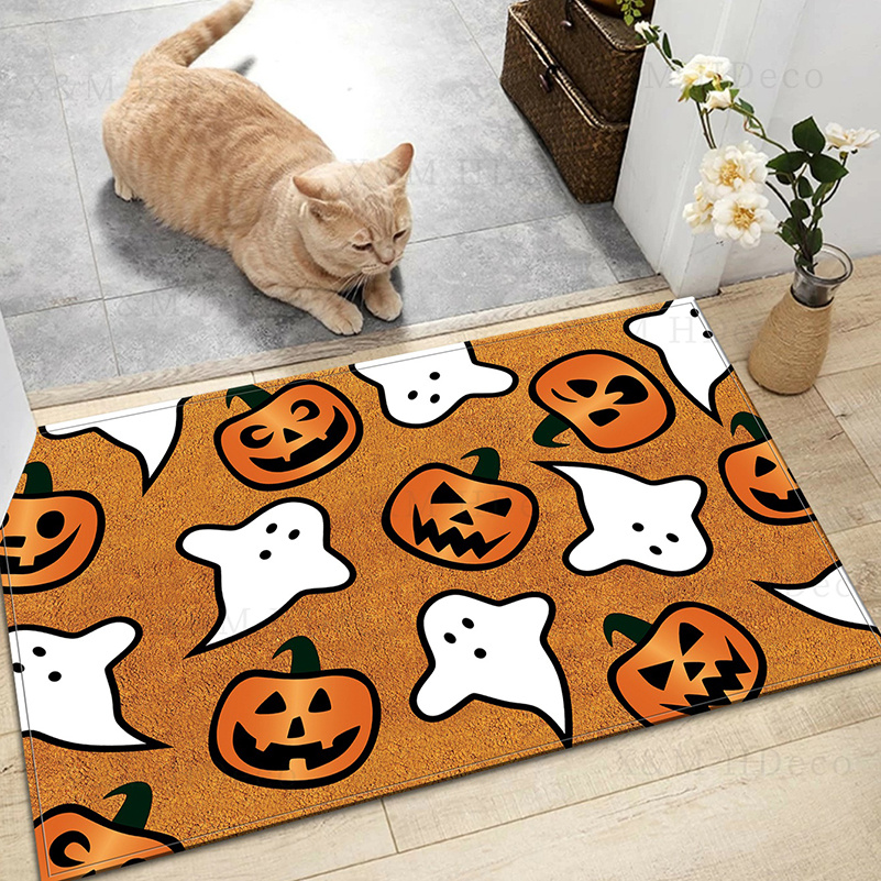 Halloween Door Mat Indoor, Hallway Halloween Mat, Halloween Cat Doormat