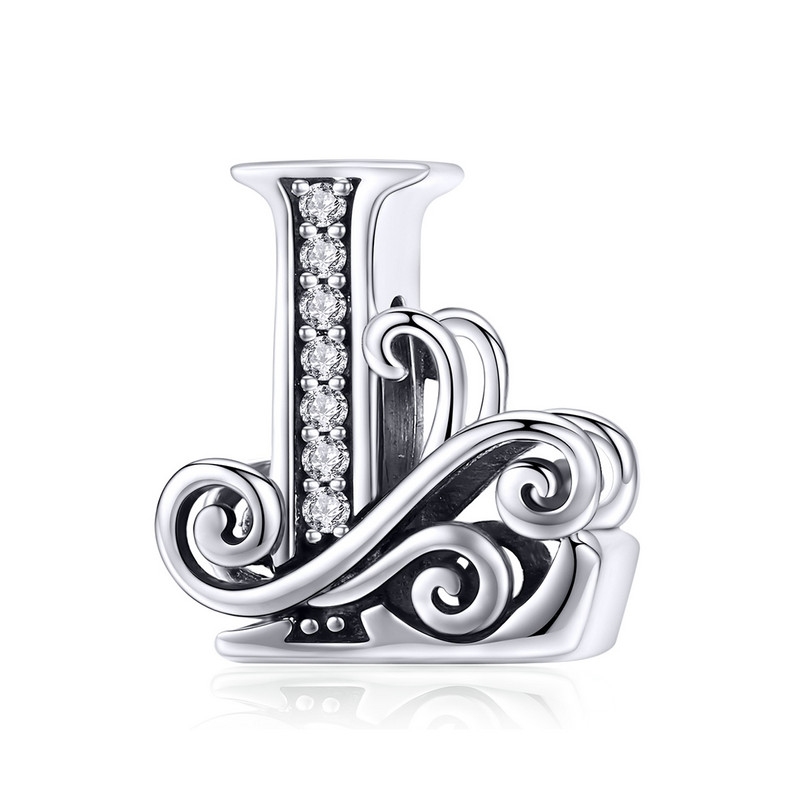 Alphabet Charms, 925 Sterling Silver Alphabet Beads, Initial Letter Beads for Jewelry Making, Small Letter Pendants for Bracelet (P007-S) B - 1 Piece