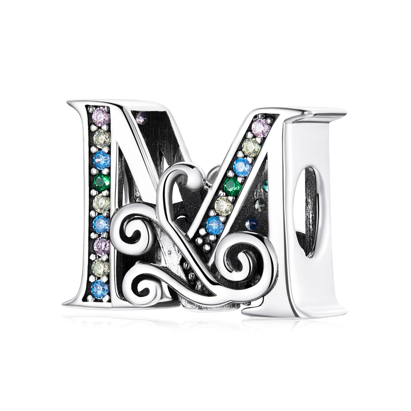 925 Sterling Silver Letter Charms for Pandora Bracelets Alphabet Initial  Beads Jewelry Gift for Women