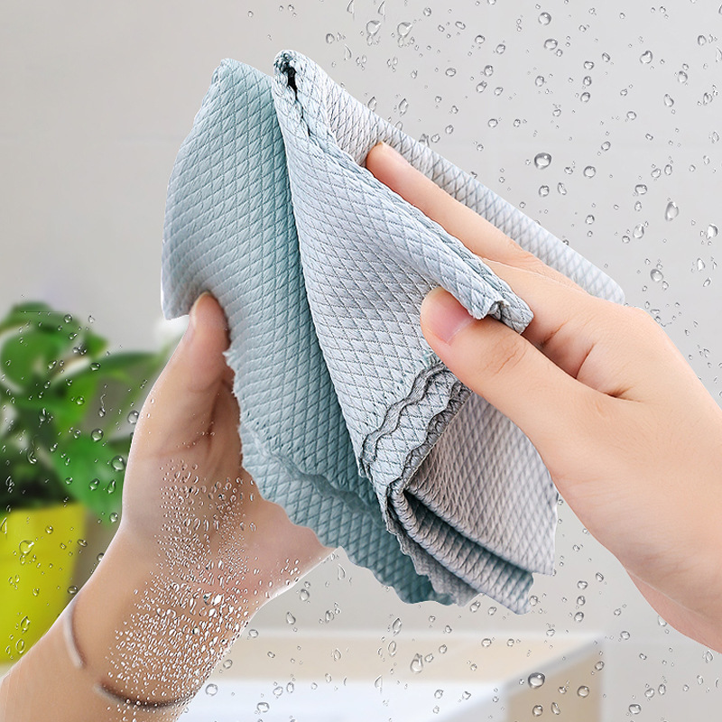 Thickened Magic Cleaning Cloth No Trace Glass Cleaning Cloth Dishcloth Lint  Free For Window Car Kitchen Mirrors Rag Polishing