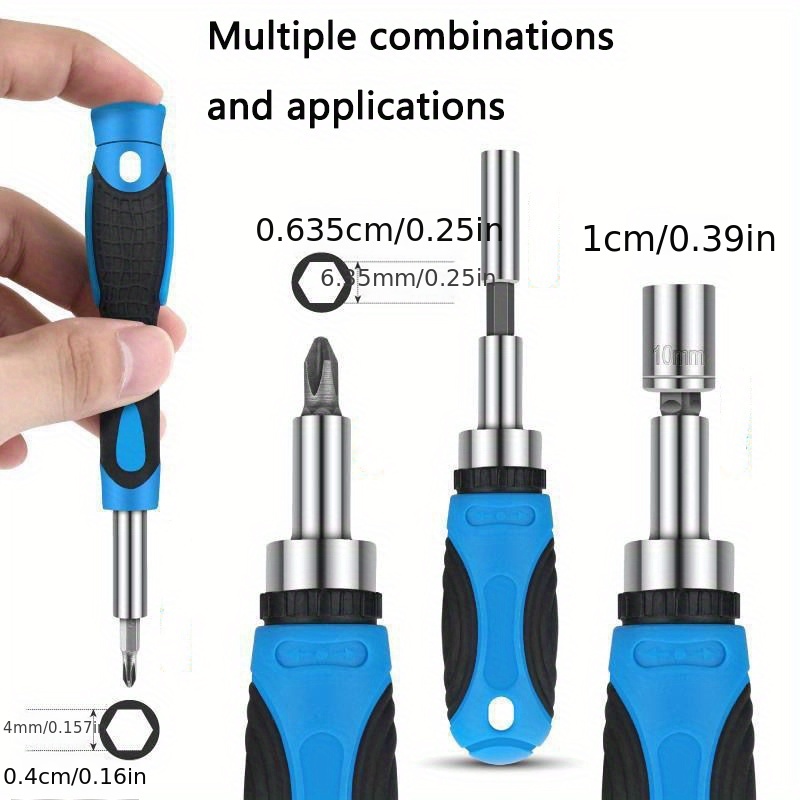 1set multi functional ratchet screwdriver bit set slotted cross universal tools for precision driving details 2