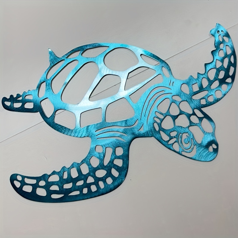 3 Sizes Metal Sea Turtle Wall Decor Iron Beach Art Wall Decor Blue Oce —  CHIMIYA