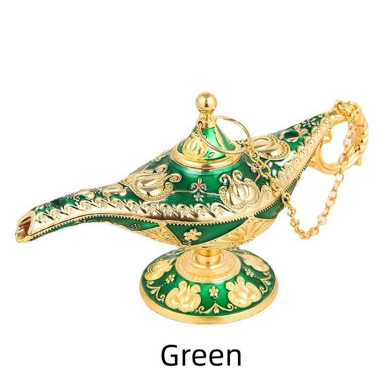 Vintage Aladdin Magic Lamp Genie Collector's Edition/Wedding Table  Decoration,Collectable Rare Classic Arabian Props Aladdin Pot & Delicate  Gift for Party/Birthday,Bronze 