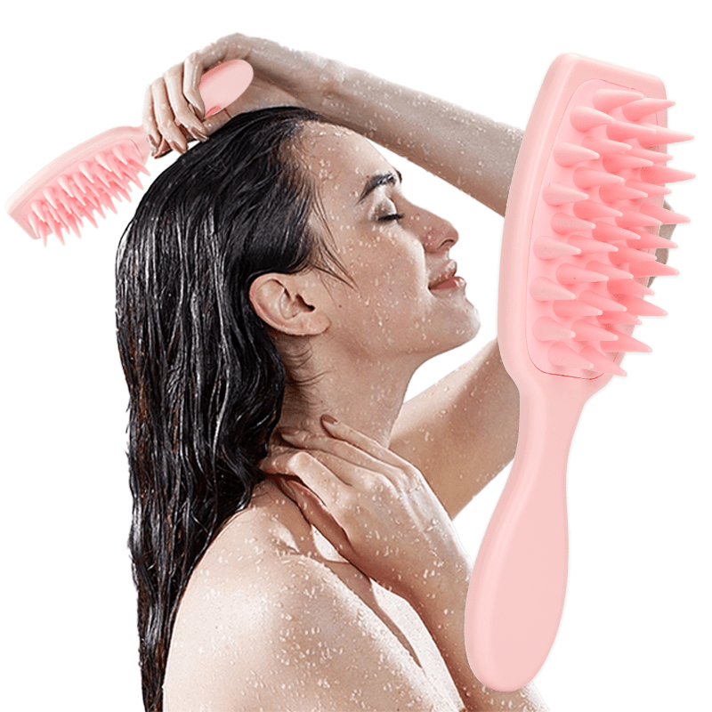 Cepillo de champú masajeador de cuero cabelludo para el cabello, cepillo de  silicona para el cuero cabelludo, cepillo de limpieza para eliminar la