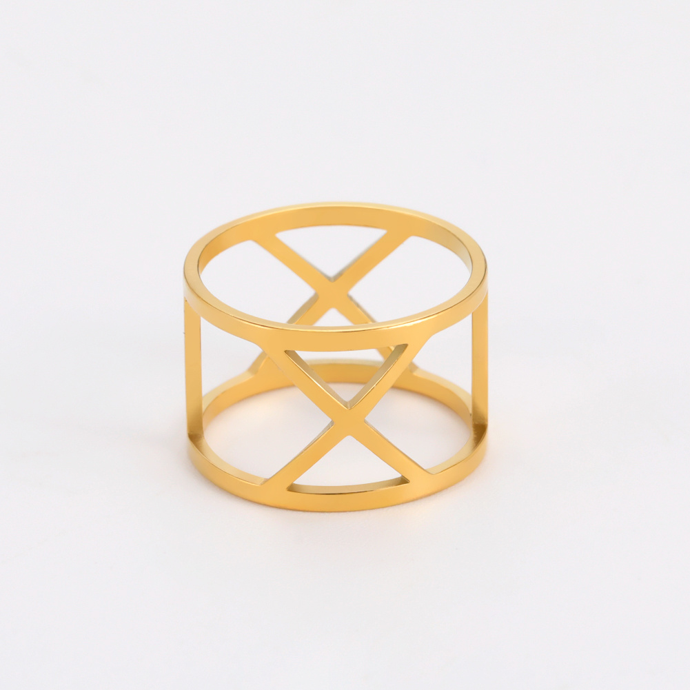 Vintage Geometric Pattern Stainless Steel Ring For Men