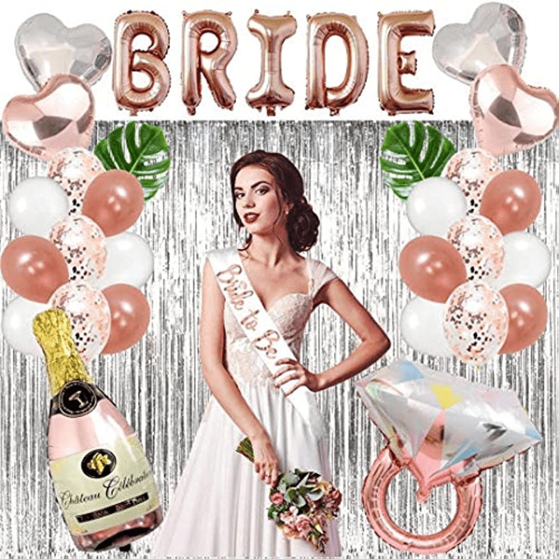 Bachelorette Party Decorations, Bridal Shower Decorations, Rose Gold Bridal  Shower Decorations w/ Bride To Be Sash, Bride Balloons,ride To Be Sash
