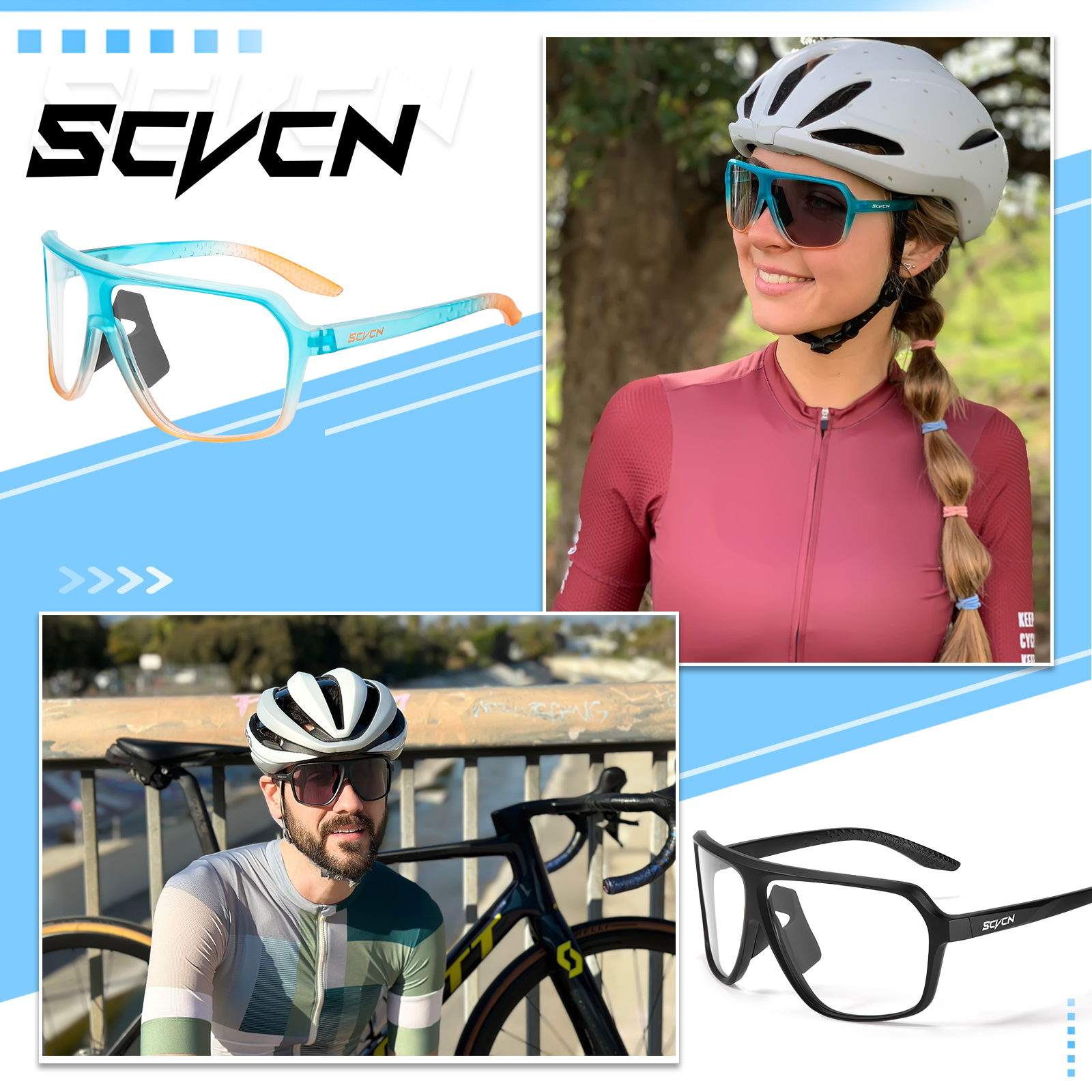 Cheap SCVCN New Cycling Glasses Men Women UV400 Sport Runing Bike