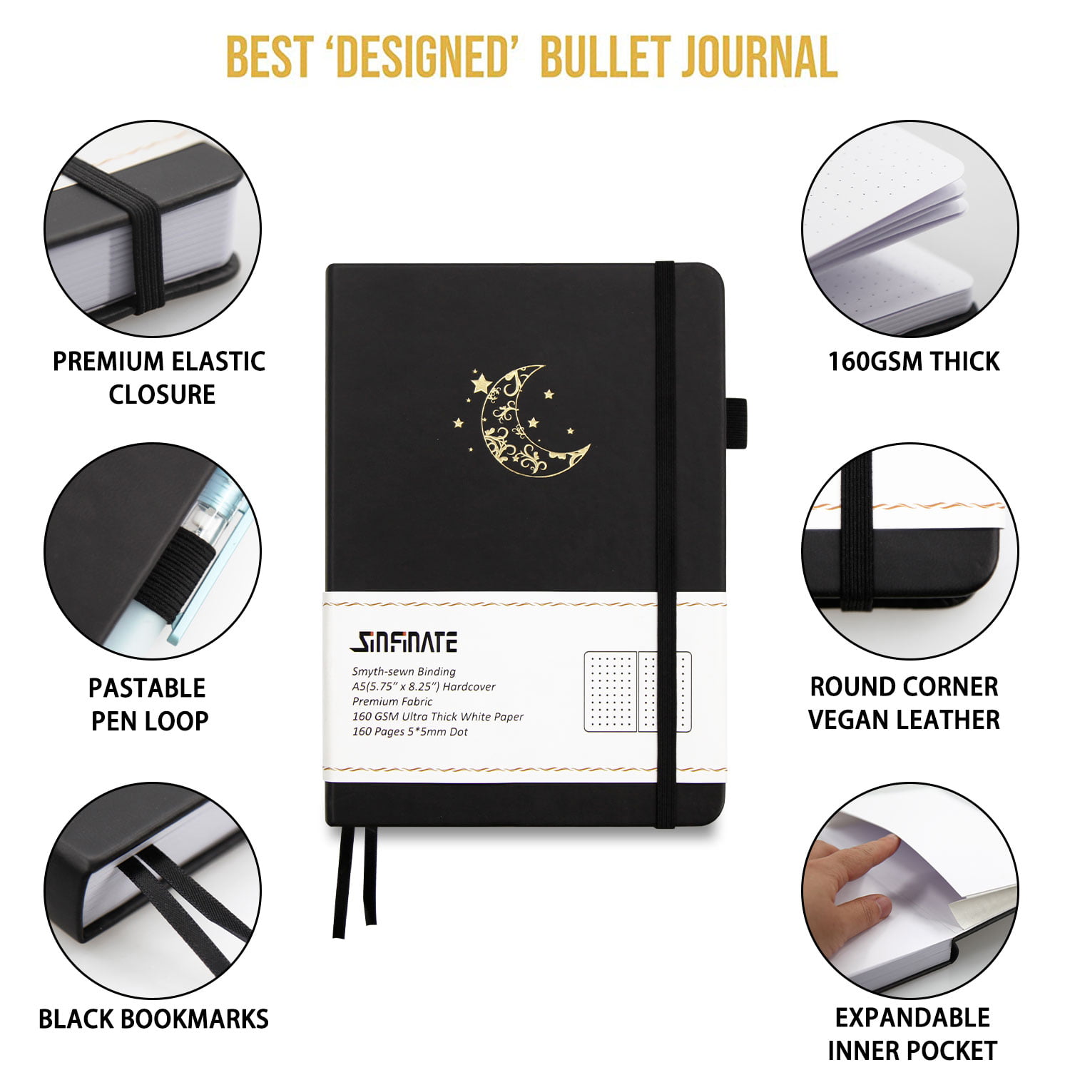 Bullet Journal Notebook A5 Dotted  Bullet Planner Dotted Notebook